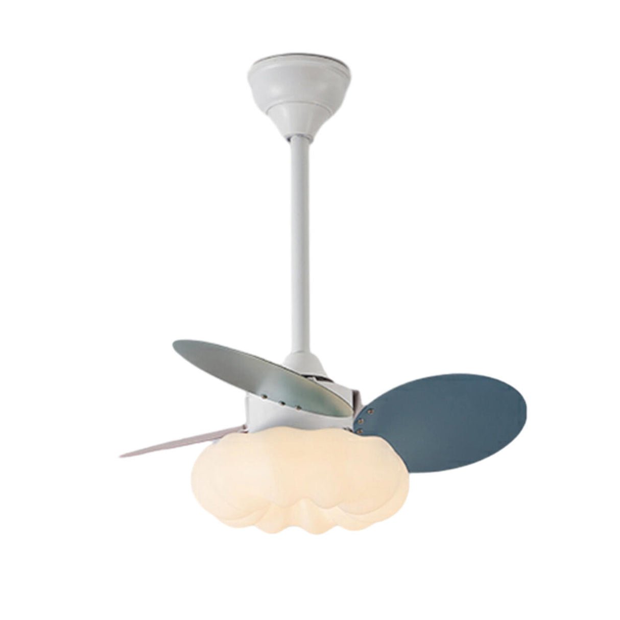 Down Rod Simple Cloud Modern Ceiling Fan with Light Image - 6