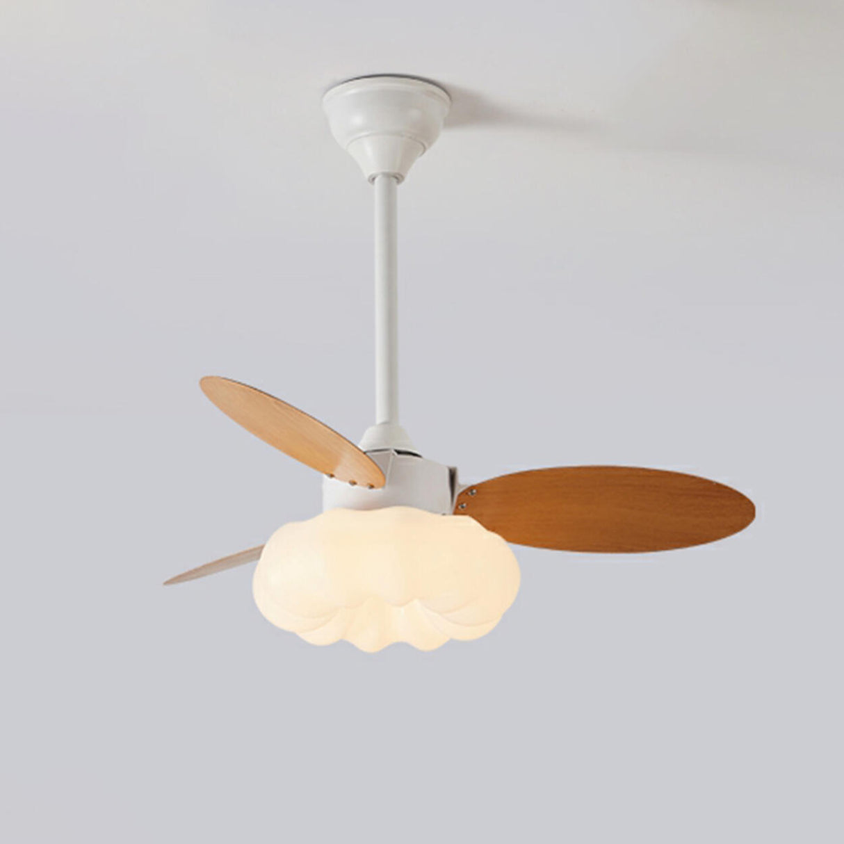 Down Rod Simple Cloud Modern Ceiling Fan with Light Image - 7