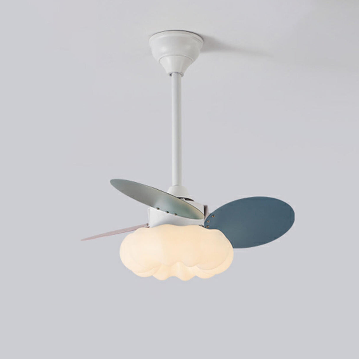 Down Rod Simple Cloud Modern Ceiling Fan with Light Image - 8