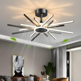 Down Rod Starburst Modern LED Ceiling Fan with Light Image - 1