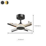 Down Rod Starburst Modern LED Ceiling Fan with Light #size