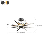 Down Rod Starburst Modern LED Ceiling Fan with Light Image - 16