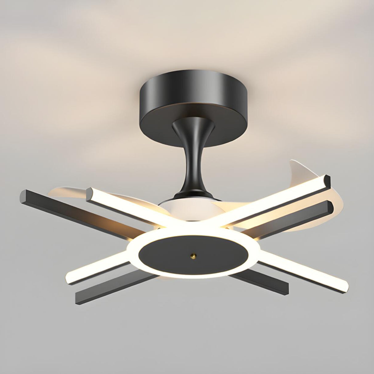 Down Rod Starburst Modern LED Ceiling Fan with Light Image - 3