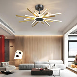 Down Rod Starburst Modern LED Ceiling Fan with Light Image - 4