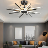 Down Rod Starburst Modern LED Ceiling Fan with Light Image - 7