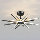 Down Rod Starburst Modern LED Ceiling Fan with Light Image - 8