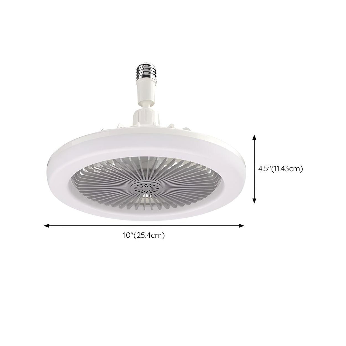 Down Rod White Round Bladeless Ceiling Fan with Light 