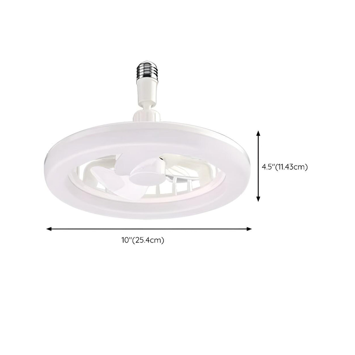 Down Rod White Round Bladeless Ceiling Fan with Light Image - 13