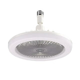 Down Rod White Round Bladeless Ceiling Fan with Light Image - 3