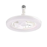 Down Rod White Round Bladeless Ceiling Fan with Light Image - 4