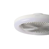 Down Rod White Round Bladeless Ceiling Fan with Light Image - 7