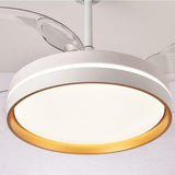 Down Rod White Round Modern Remote Ceiling Fan Light Image - 11