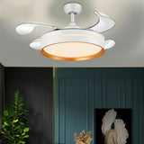 Down Rod White Round Modern Remote Ceiling Fan Light Image - 6