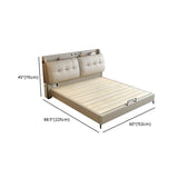 Drawers Beige Fabric Queen Storage Bed with Mattress #size