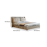 Drawers Beige Fabric Queen Storage Bed with Mattress Image - 14