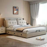 Drawers Beige Fabric Queen Storage Bed with Mattress Image - 9