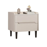 Drawers Rectangular Sintered Stone Wood Beige Nightstand Image - 14