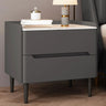 Drawers Rectangular Sintered Stone Wood Beige Nightstand Image - 5