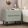 Drawers Rectangular Sintered Stone Wood Beige Nightstand Image - 9