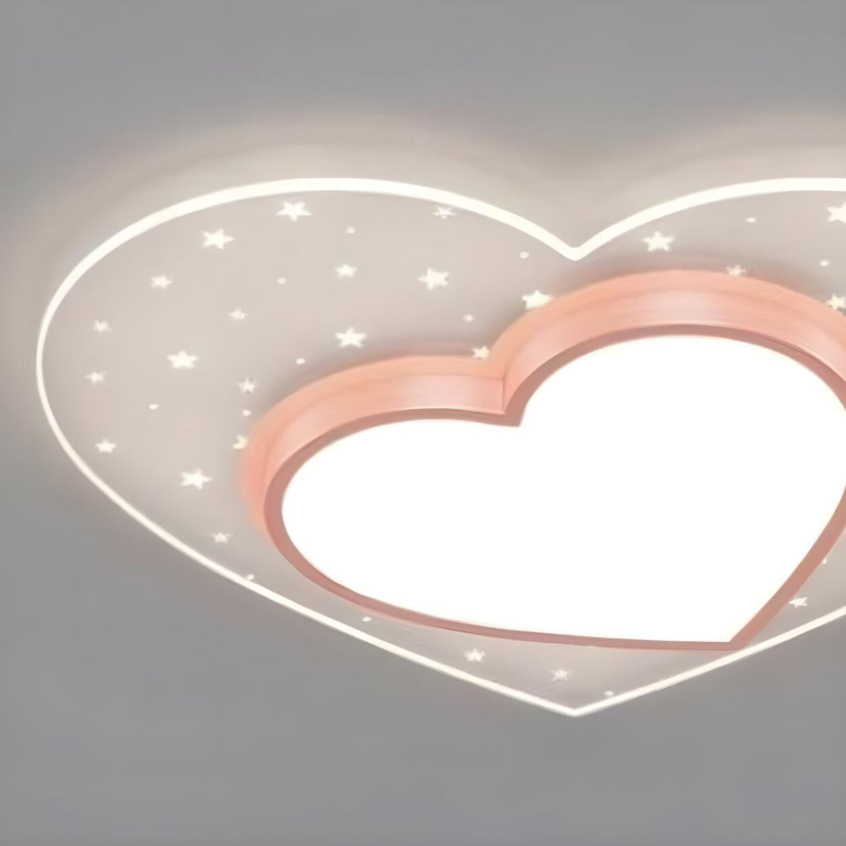 Dreamy Blue Heart-Shaped LED Flush Mount Ceiling Light Image - 10