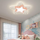 Dreamy Blue Heart-Shaped LED Flush Mount Ceiling Light Image - 2