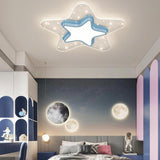 Dreamy Blue Heart-Shaped LED Flush Mount Ceiling Light Image - 3