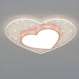 Dreamy Blue Heart-Shaped LED Flush Mount Ceiling Light Image - 9