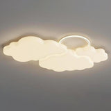 Dreamy Dimmable White Cloud-Shaped LED Flush Mount Lamp Image - 6