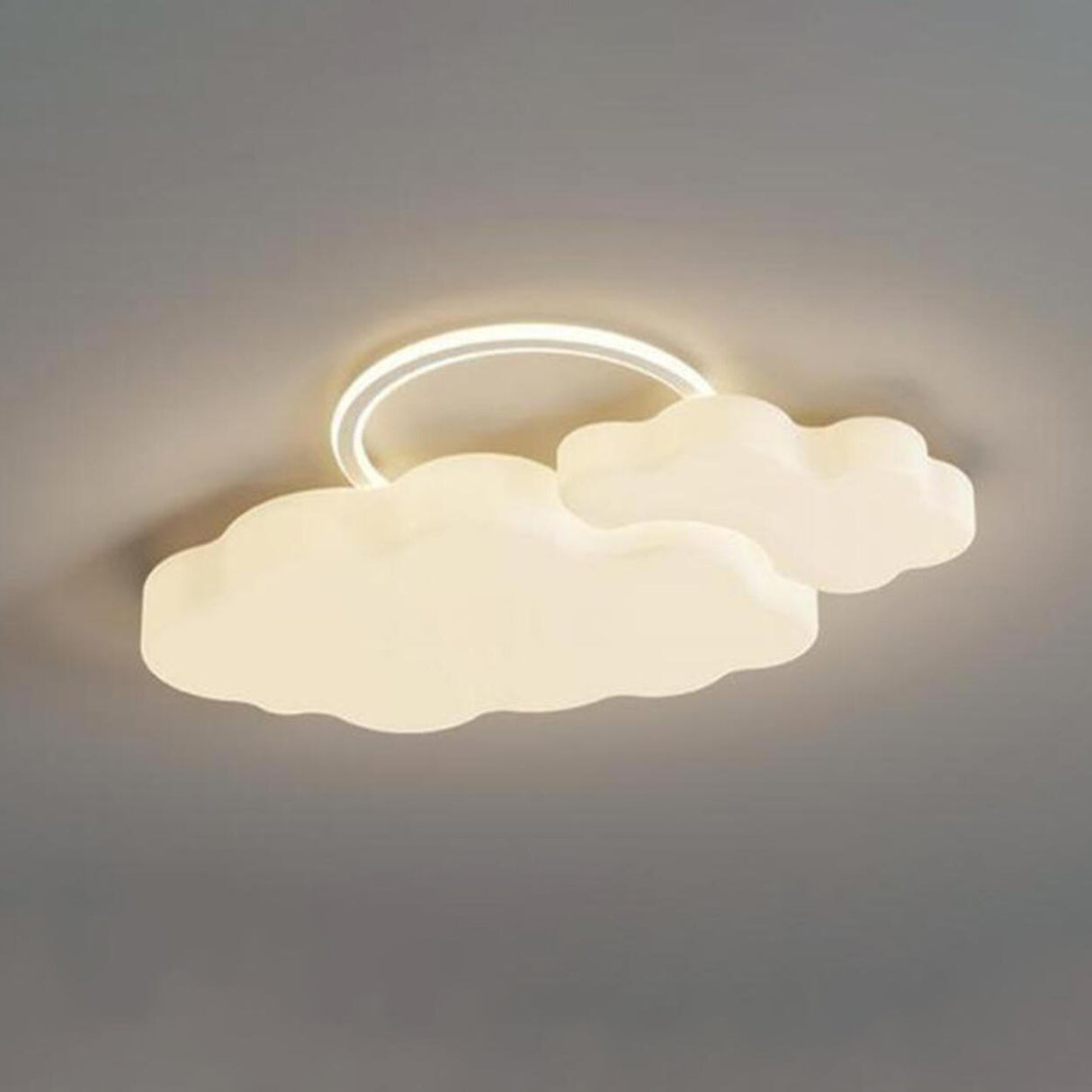 Dreamy Dimmable White Cloud-Shaped LED Flush Mount Lamp Image - 7