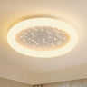 Dreamy Pink Round Starry LED Flush Mount Ceiling Light Image - 2