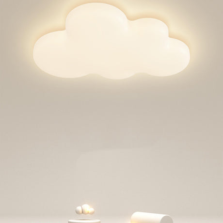 Dreamy Resin White Cloud LED Flush Mount Ceiling Light Image - 1