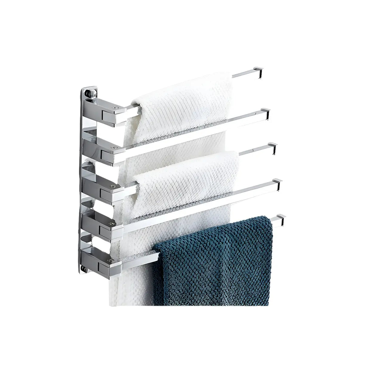 Drill and Screw Mount Square Chrome Bathroom Storage Set Image - 19