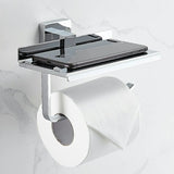 Drill and Screw Mount Square Chrome Bathroom Storage Set Image - 20