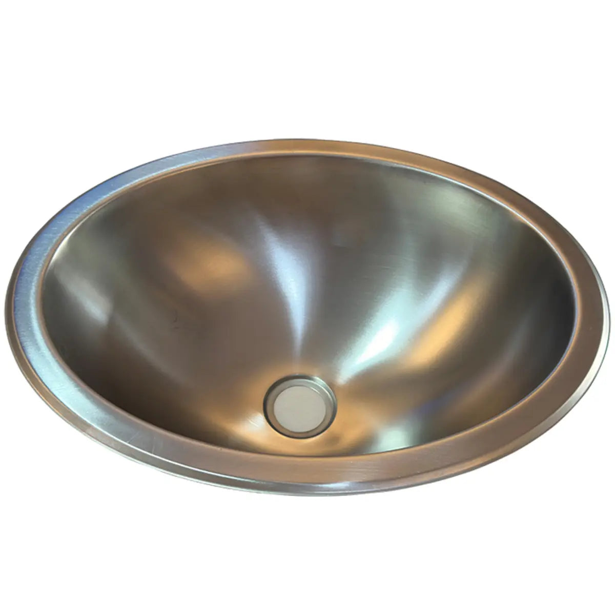 Drop-In Silver Circular Stainless Steel Bathroom Sink Image - 5