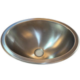 Drop-In Silver Circular Stainless Steel Bathroom Sink Image - 5