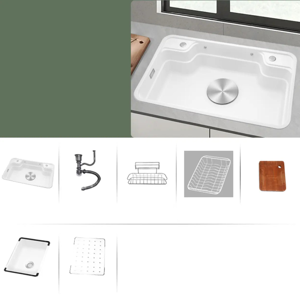 Drop-In Sound Dampening Kitchen Sink with Sponge Holder Image - 10