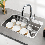 Drop-In Stainless Steel Kitchen Sink with Faucet Holes Image - 1