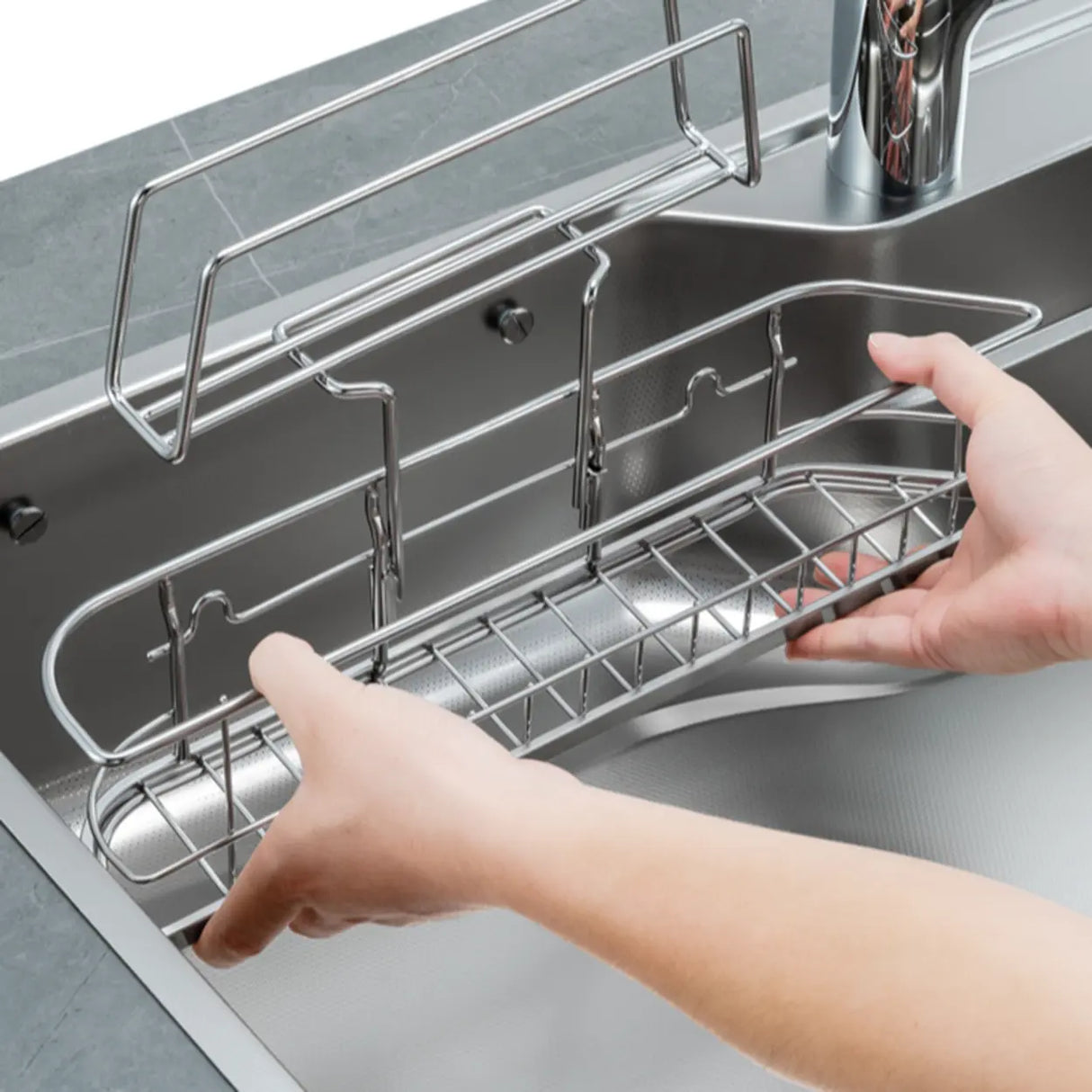 Drop-In Stainless Steel Kitchen Sink with Faucet Holes Image - 12