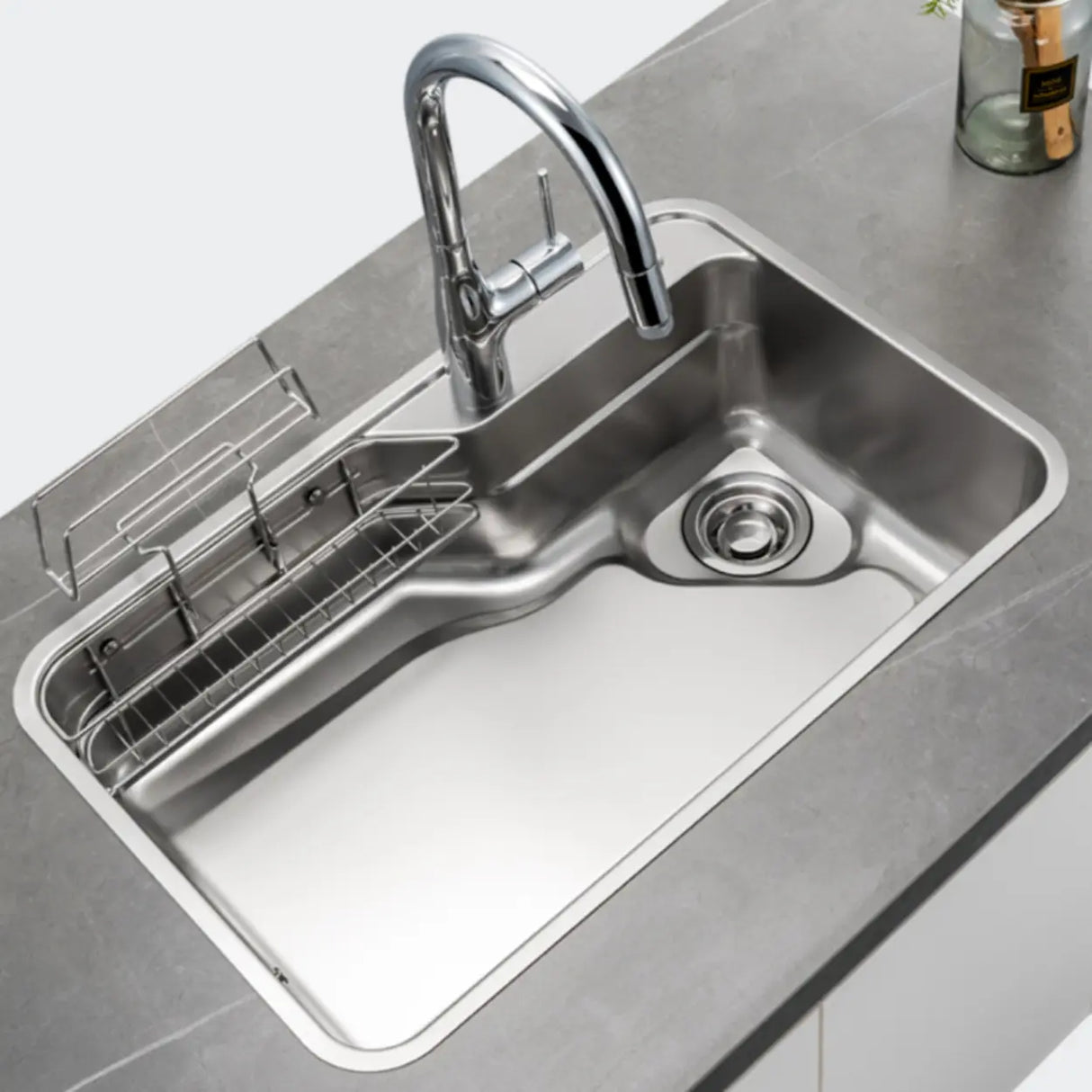 Drop-In Stainless Steel Kitchen Sink with Faucet Holes Image - 6