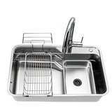 Drop-In Stainless Steel Kitchen Sink with Faucet Holes Image - 7