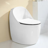 Dual-Flush Antimicrobial Seat Oval White Compact Toilet Image - 11