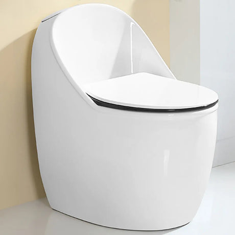 Dual-Flush Antimicrobial Seat Oval White Compact Toilet Image - 2