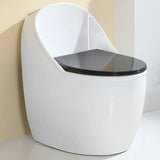 Dual-Flush Antimicrobial Seat Oval White Compact Toilet Image - 3