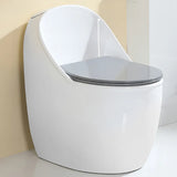 Dual-Flush Antimicrobial Seat Oval White Compact Toilet Image - 5