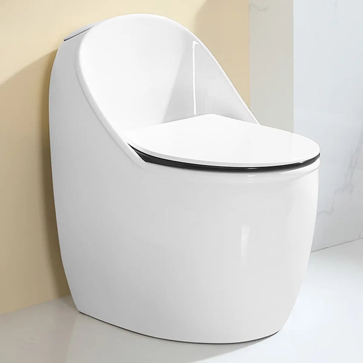 Dual-Flush Antimicrobial Seat Oval White Compact Toilet Image - 6