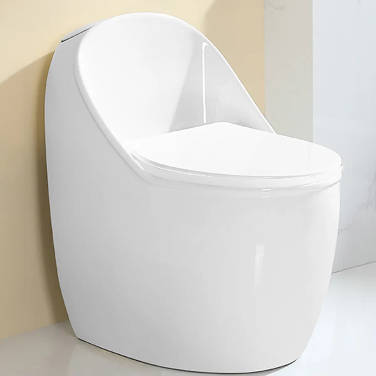 Dual-Flush Antimicrobial Seat Oval White Compact Toilet Image - 7