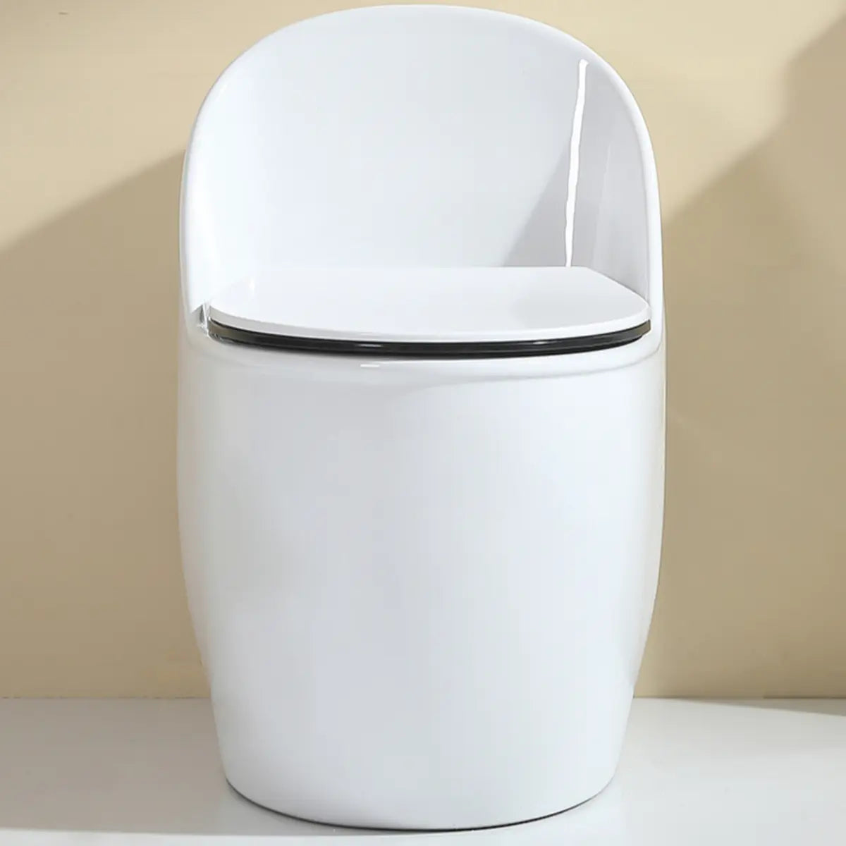 Dual-Flush Antimicrobial Seat Oval White Compact Toilet Image - 8