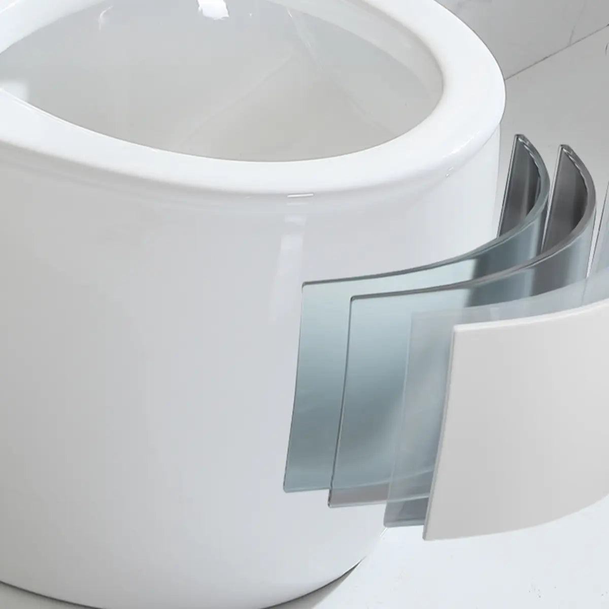 Dual-Flush Antimicrobial Seat Oval White Compact Toilet Image - 9