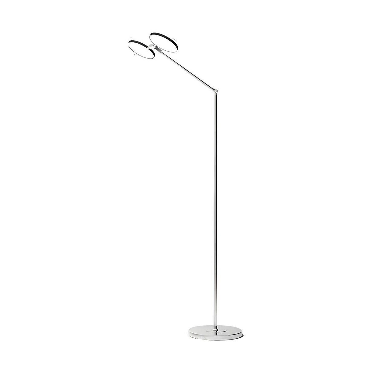 Dual-Head Round Adjustable LED Modern Floor Lamp Image - 5