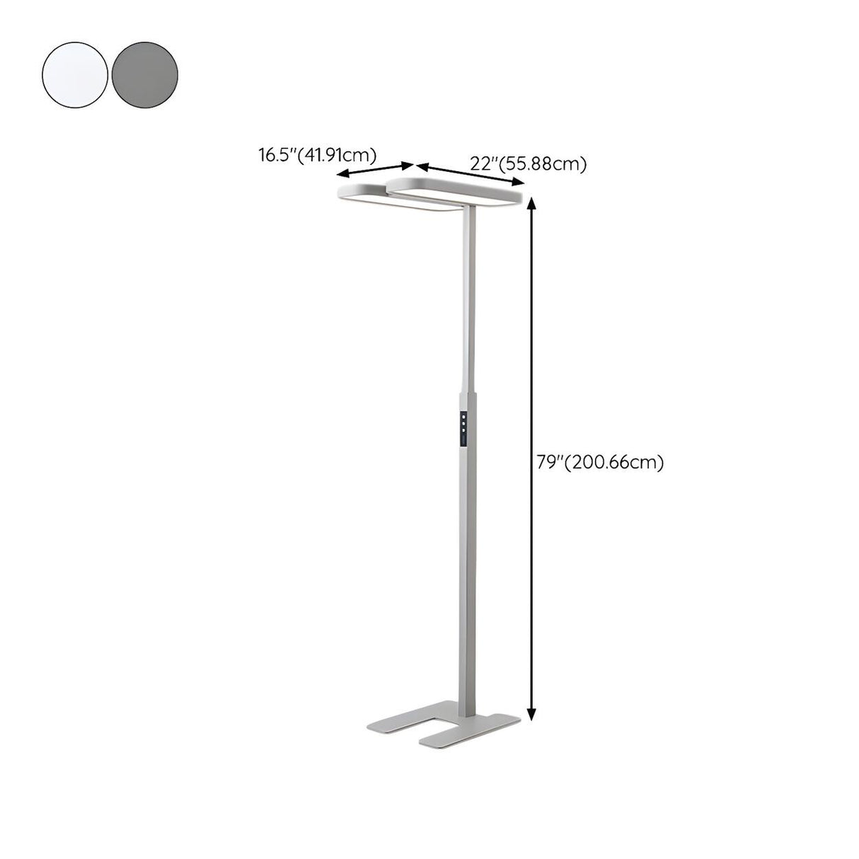 Dual Light Panels Modern Rectangular LED Floor Lamp 